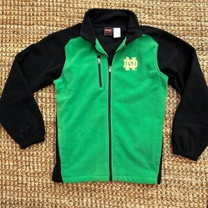 Notre Dame Fighting Irish Fleece Full-Zip Jacket Black Green (Large)